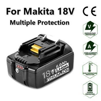 100% Eredeti Makita 18V 5000mAh Újratölthető elektromos Szerszámok Makita Akkumulátor LED-es Li-ion-Csere LXT BL1860B BL1860 BL1850