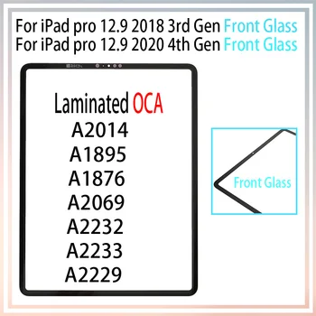 1 Db Laminált OCA Első Üveg Képernyő iPad pro 12.9 2018 A2014 A1895 A1876 2020 A2069 A2232 A2233 A2229 Külső üveglap