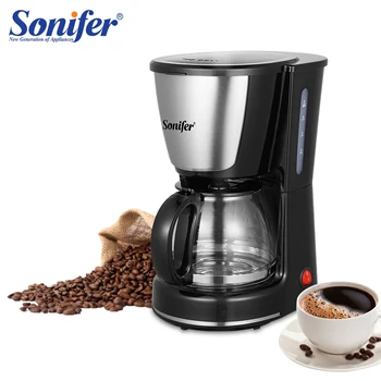 Sonifer 0,75 L Elektromos Csepegtető Kávéfőző 1000W Háztartási kávéfőző 6 Csésze Teát, Kávét, Tejet Kávéfőző, Ajándék