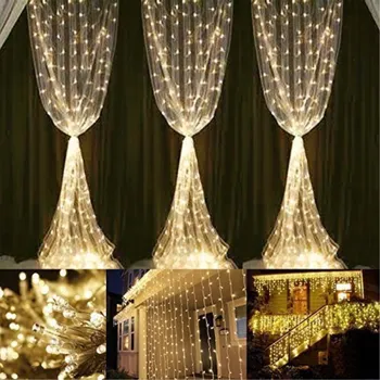 3x1/3x3/6x3m led függöny tündér string fény tündér Lámpa led Karácsonyi Luz Esküvői haza kerti party dekoráció RV
